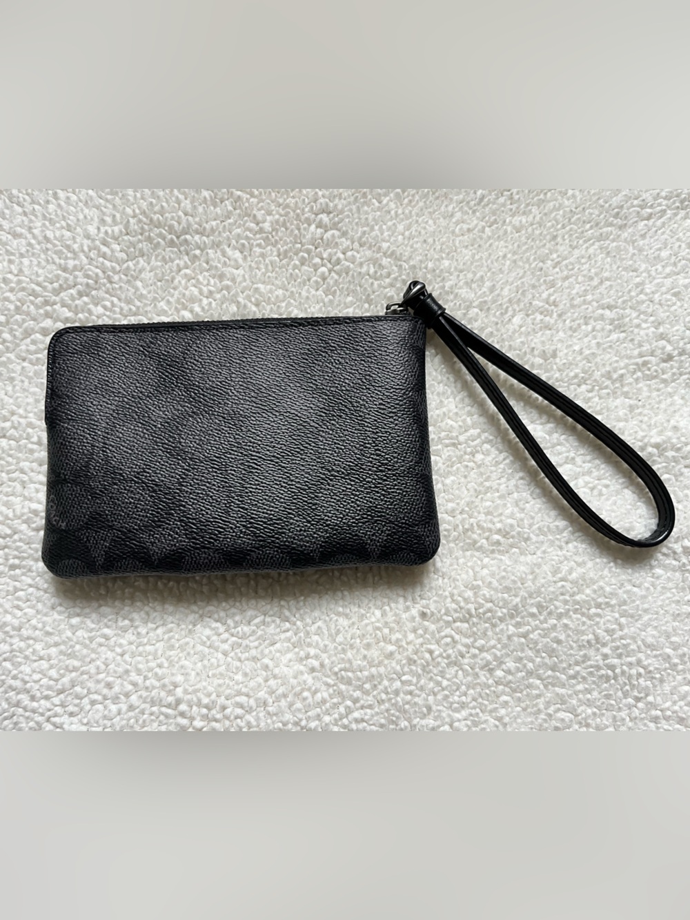 NWT Coach Black Leather Wristlet with Strap - Picture 5 of 11